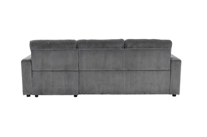 Haven Corduroy 2-pc Reversible Sleeper Sectional with Storage Chaise, Charcoal