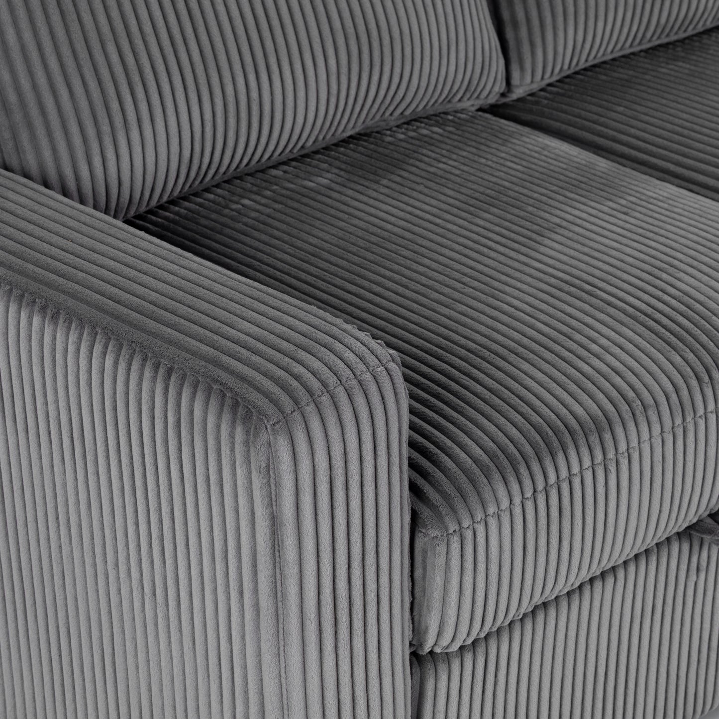 Haven Corduroy 2-pc Reversible Sleeper Sectional with Storage Chaise, Charcoal