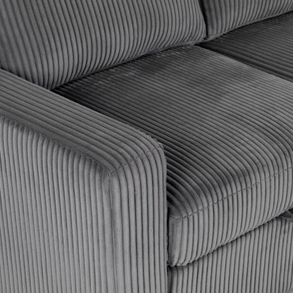 Haven Corduroy 2-pc Reversible Sleeper Sectional with Storage Chaise, Charcoal