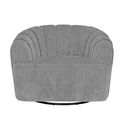 Burke Fabric Swivel Chair - Gray