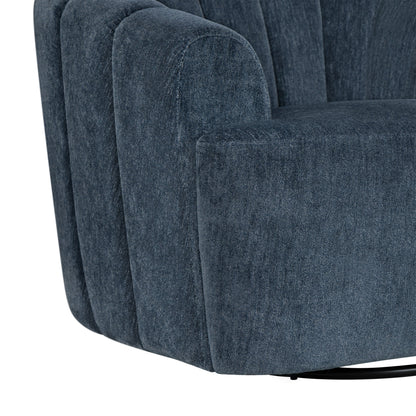 Burke Fabric Swivel Chair, Blue
