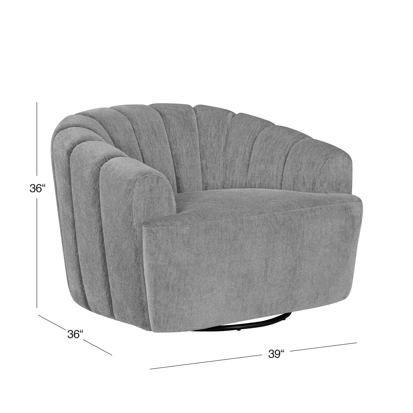 Burke Fabric Swivel Chair - Gray