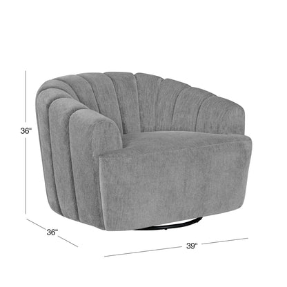 Burke Fabric Swivel Chair - Gray