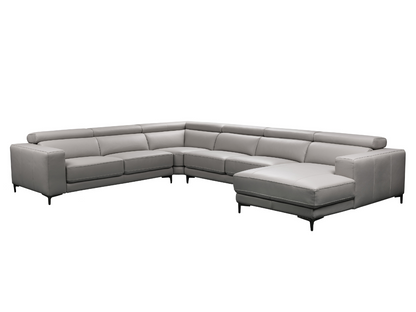 Claudius Leather Sectional with Power Seats and Manual Headrests