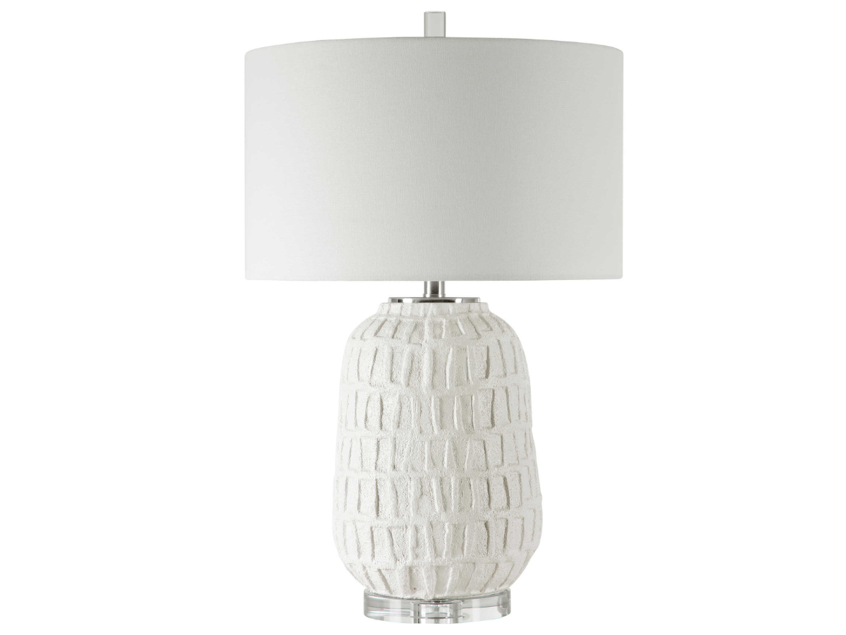 Abbyson Home Cora Textured White Table Lamp