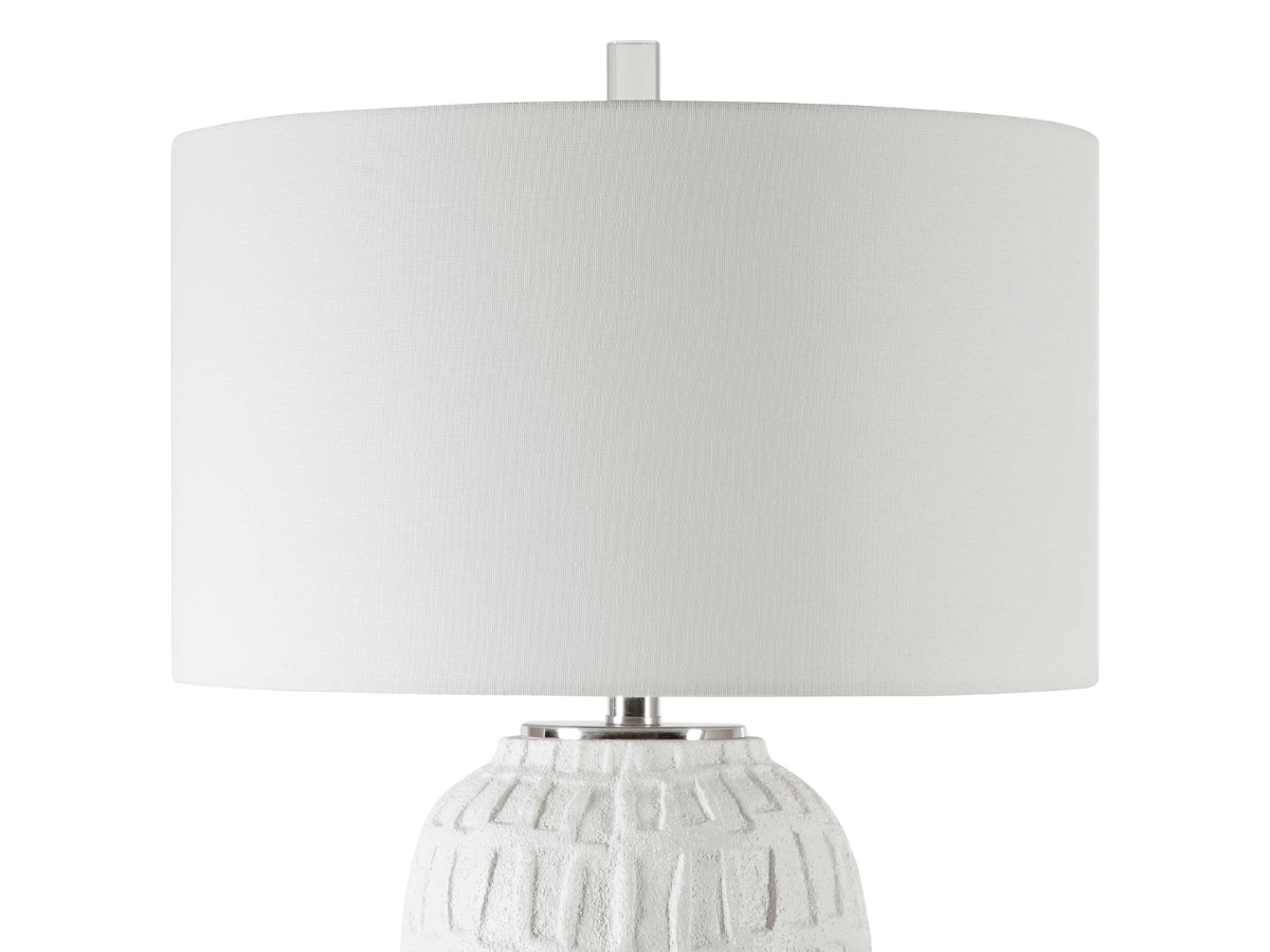 Abbyson Home Cora Textured White Table Lamp