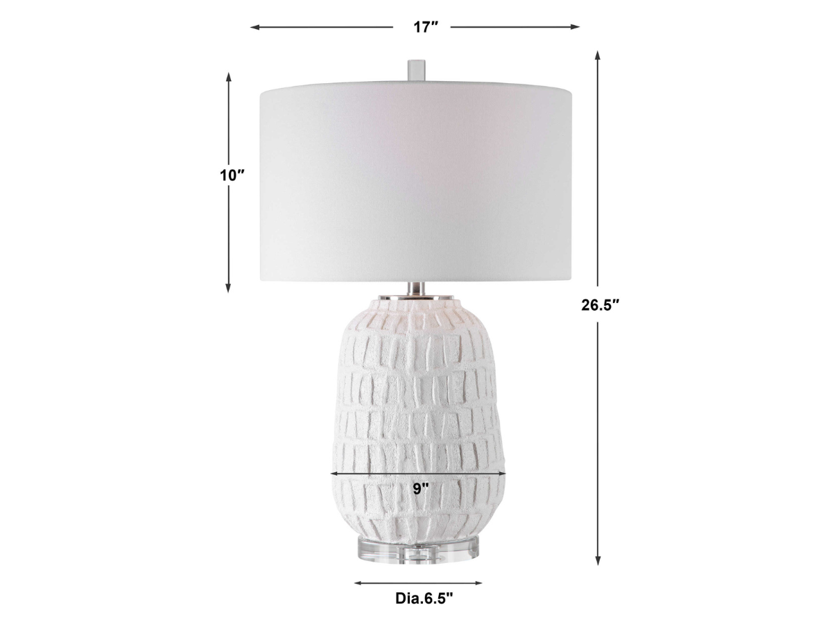 Abbyson Home Cora Textured White Table Lamp