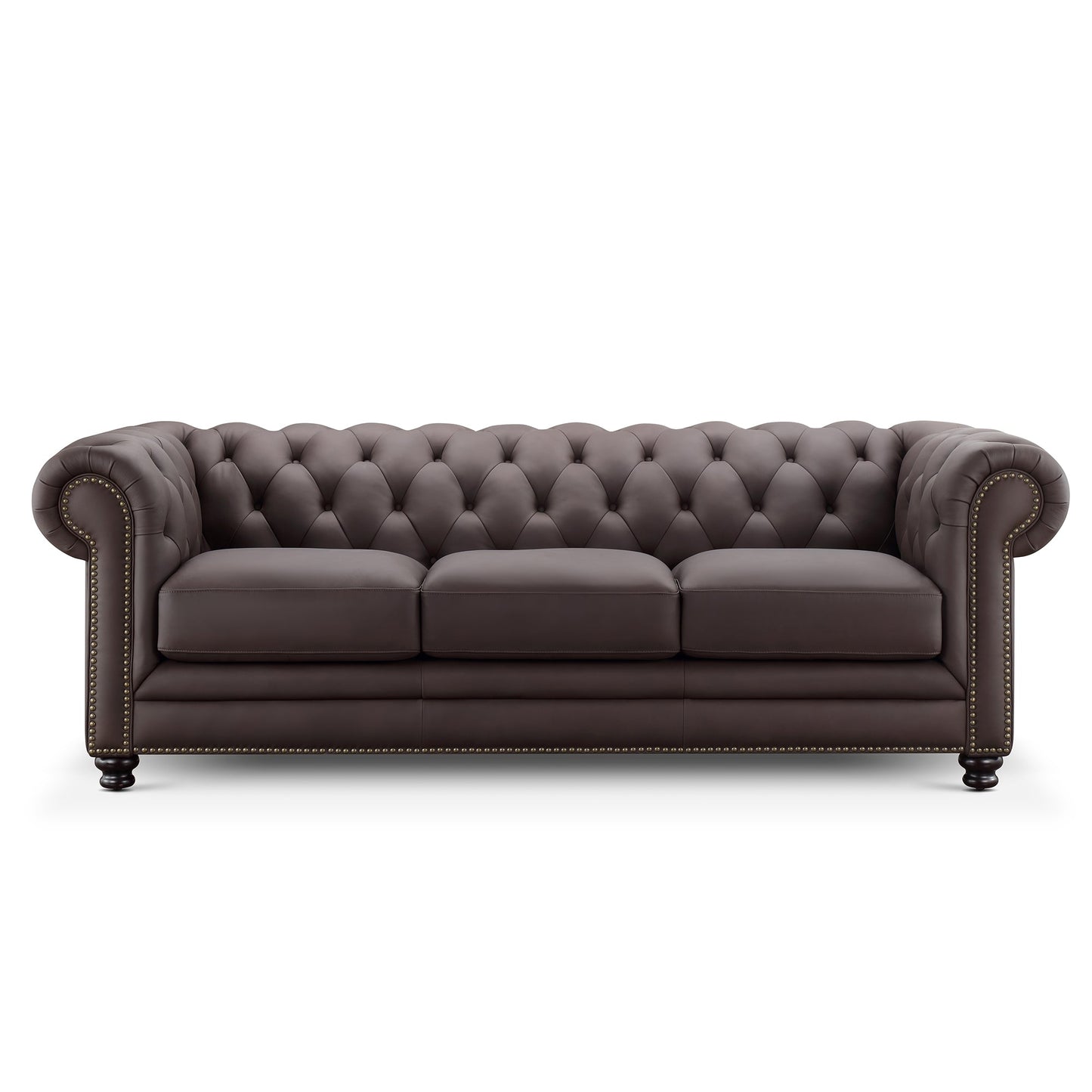 Culver Leather Chesterfield Sofa - Brown