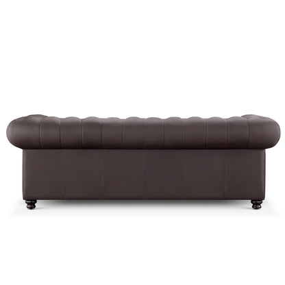 Culver Leather Chesterfield Sofa - Brown