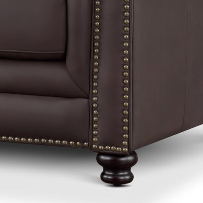 Culver Leather Chesterfield Sofa - Brown