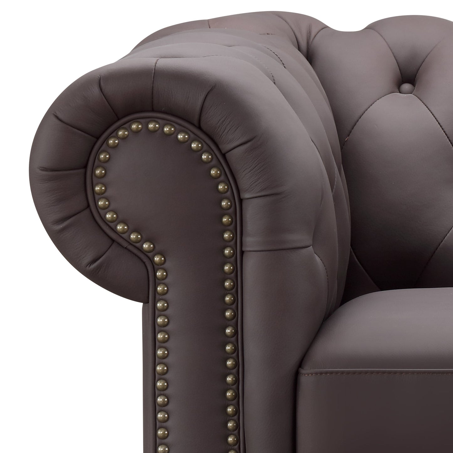 Culver Leather Chesterfield Sofa - Brown
