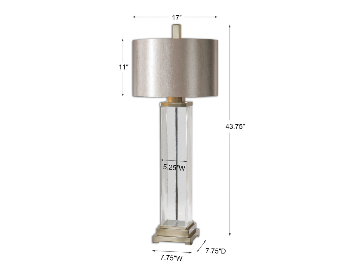 Abbyson Home Drew Clear Glass Table Lamp