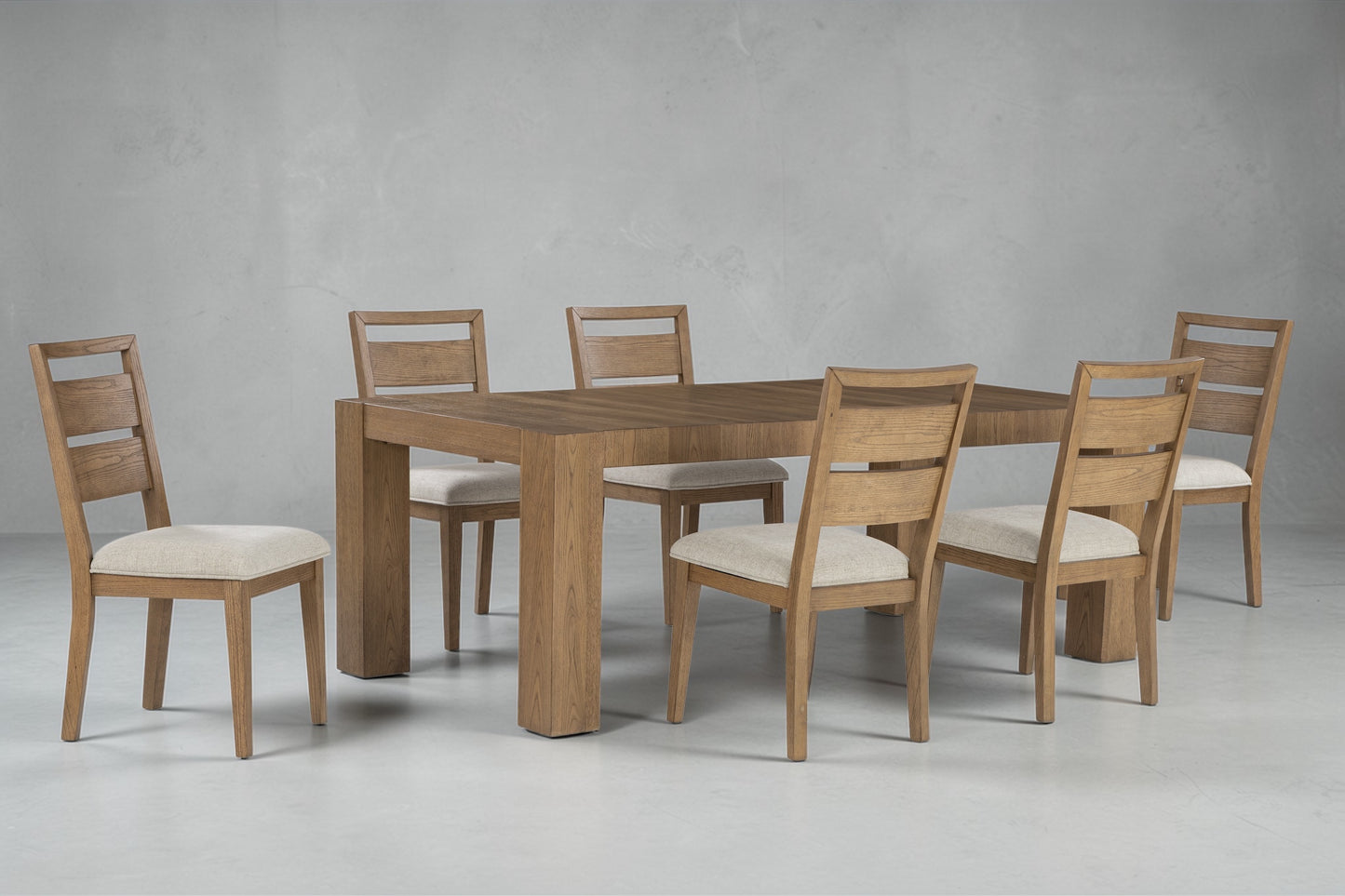 Evelyn Solid Wood 7PC Dining Set, Brown