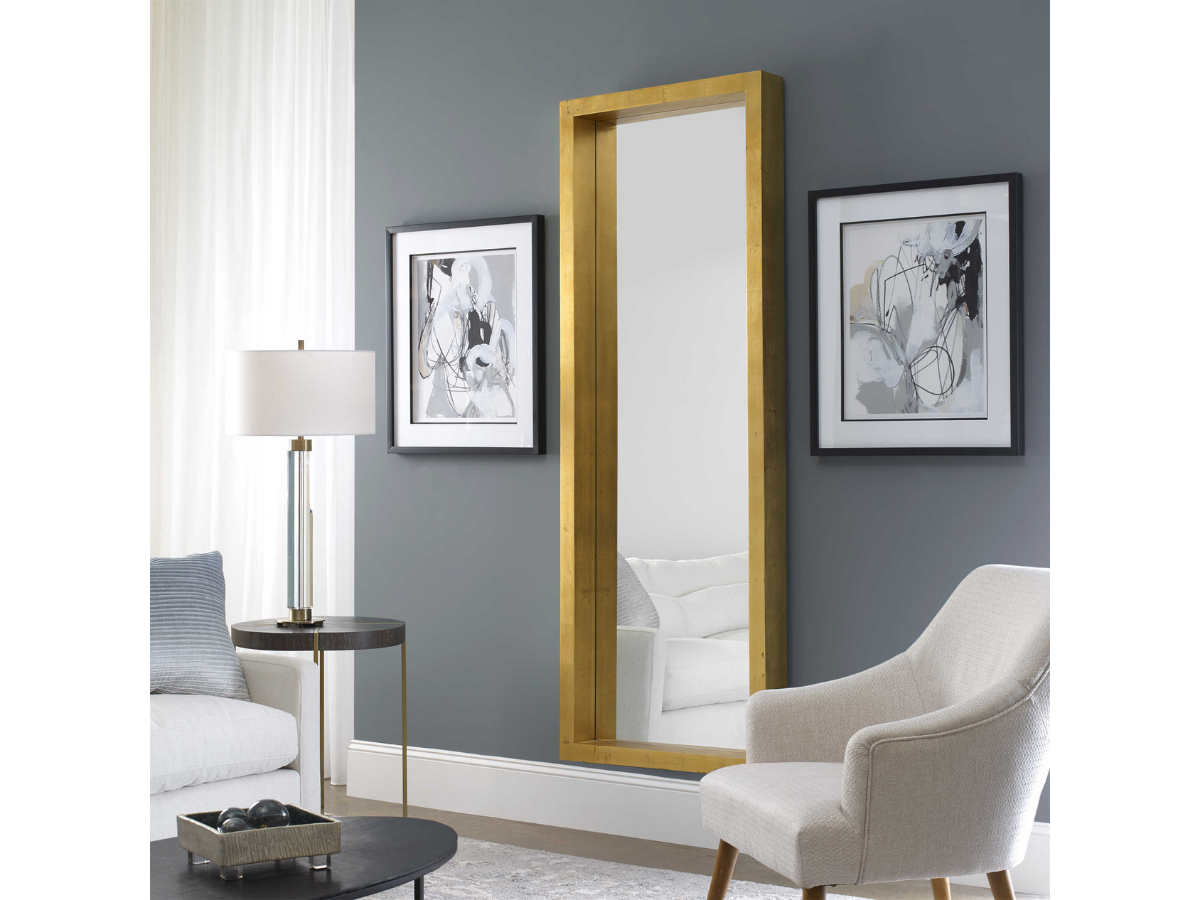 Abbyson Home Edie Gold Leaner Mirror