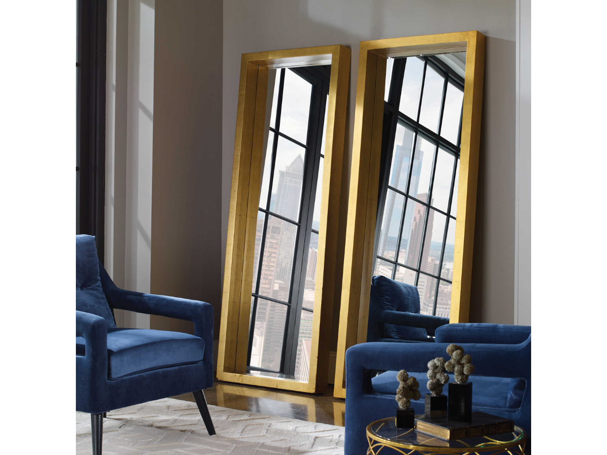 Abbyson Home Edie Gold Leaner Mirror