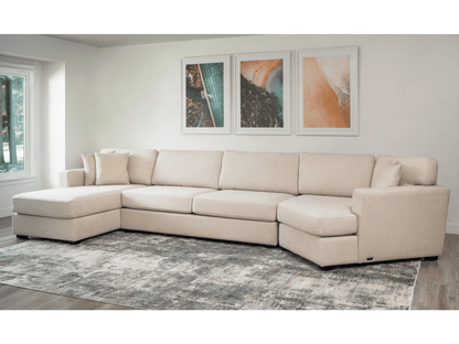 Elliot Fabric Cuddler Sectional - Sand