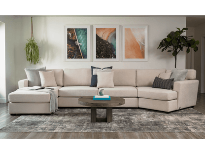 Elliot Fabric Cuddler Sectional - Sand