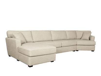 Elliot Fabric Cuddler Sectional - Sand