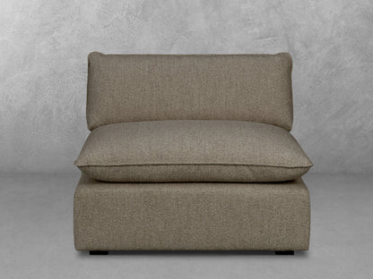 Luxe Boucle Armless Chair, Mocha