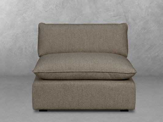 Luxe Boucle Armless Chair, Mocha
