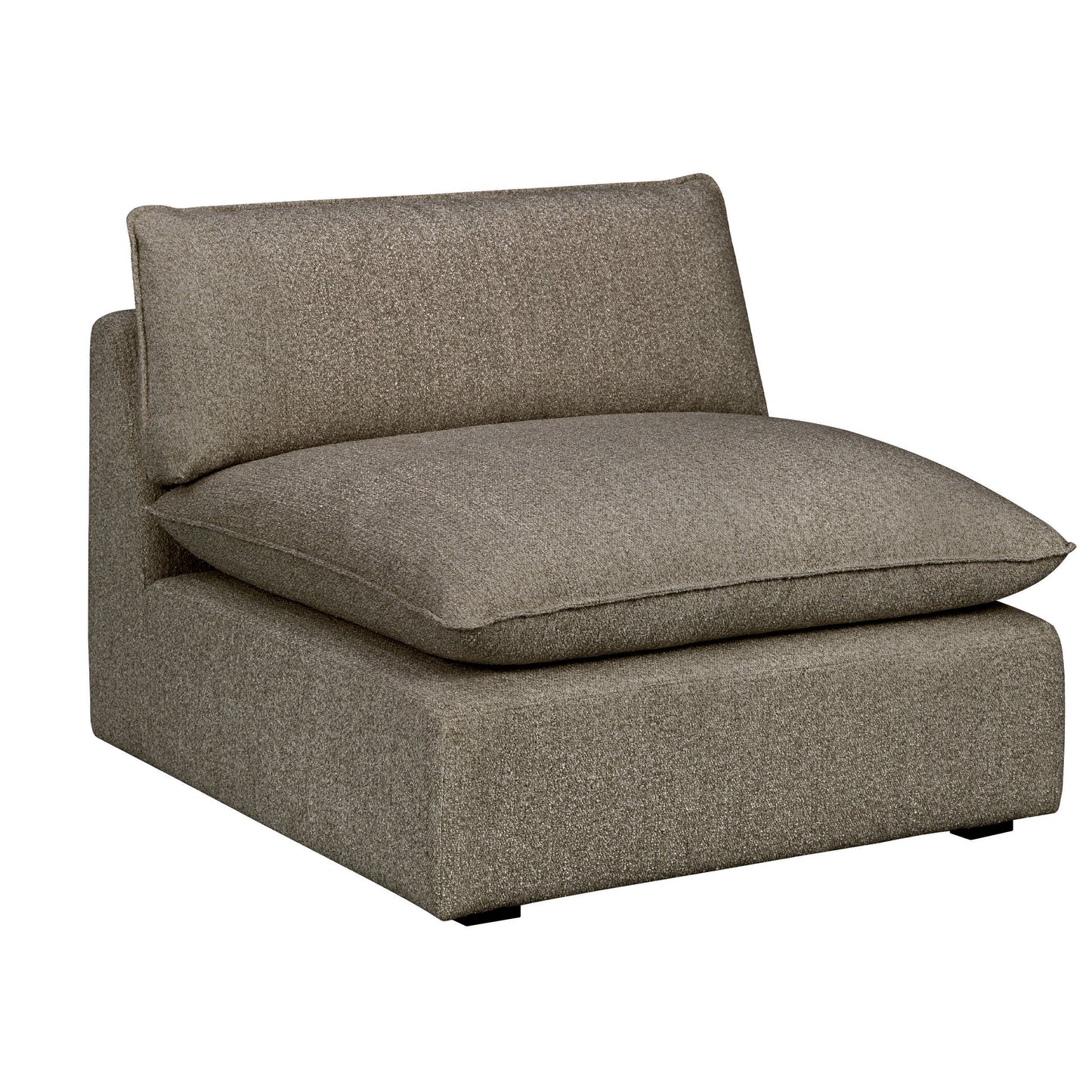 Luxe Boucle Armless Chair, Mocha