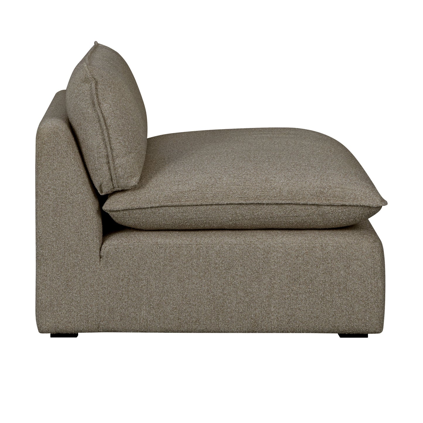 Luxe Boucle Armless Chair, Mocha