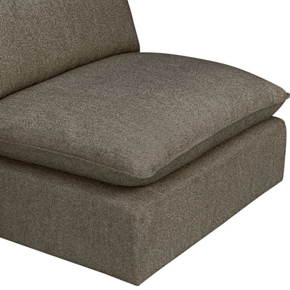 Luxe Boucle Armless Chair, Mocha