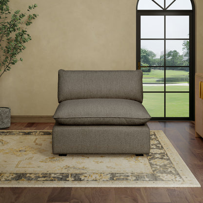 Luxe Boucle Armless Chair, Mocha