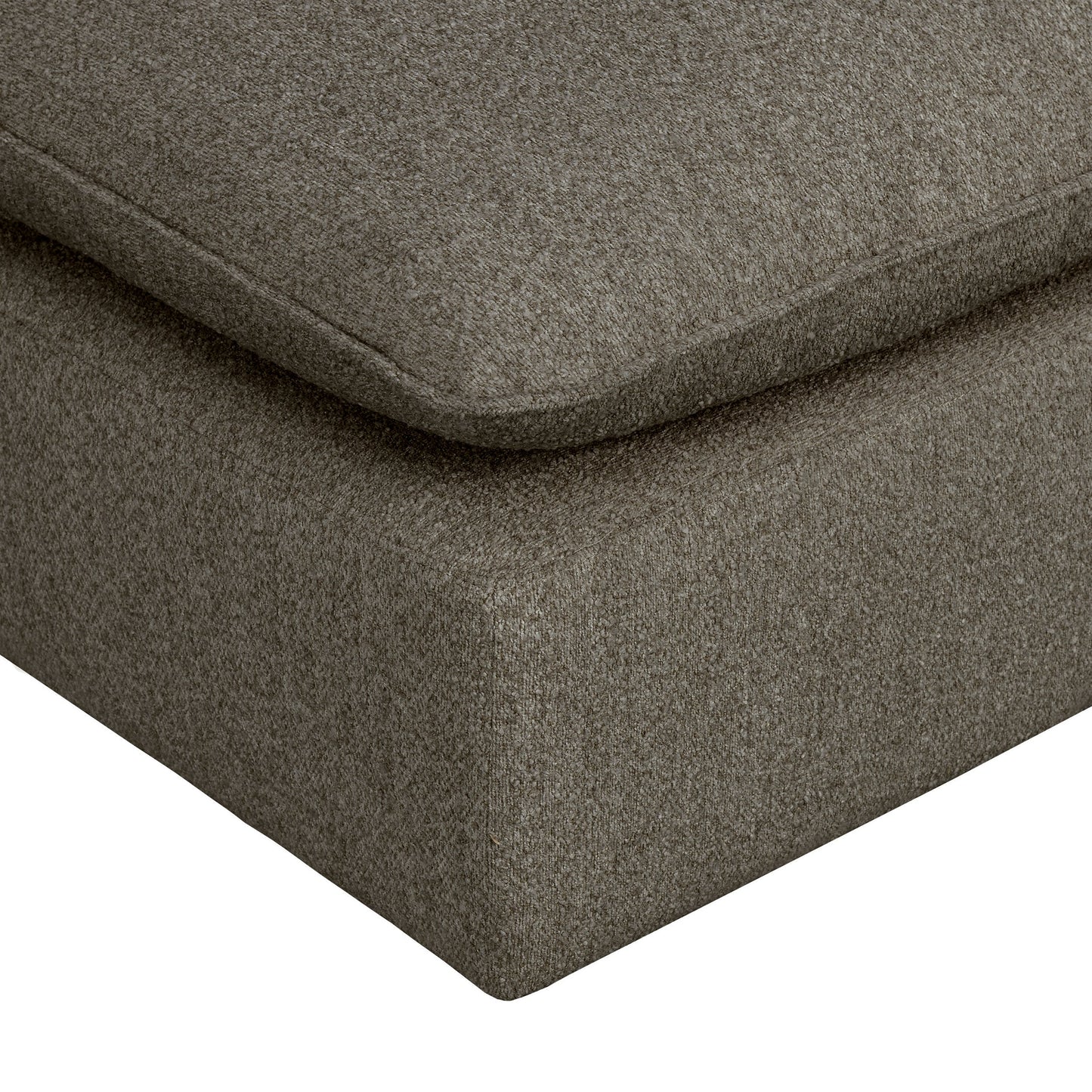 Luxe Boucle Ottoman, Mocha