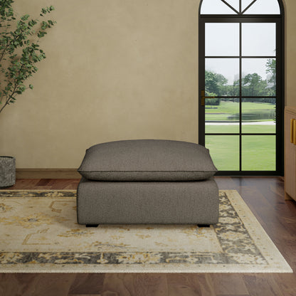 Luxe Boucle Ottoman, Mocha