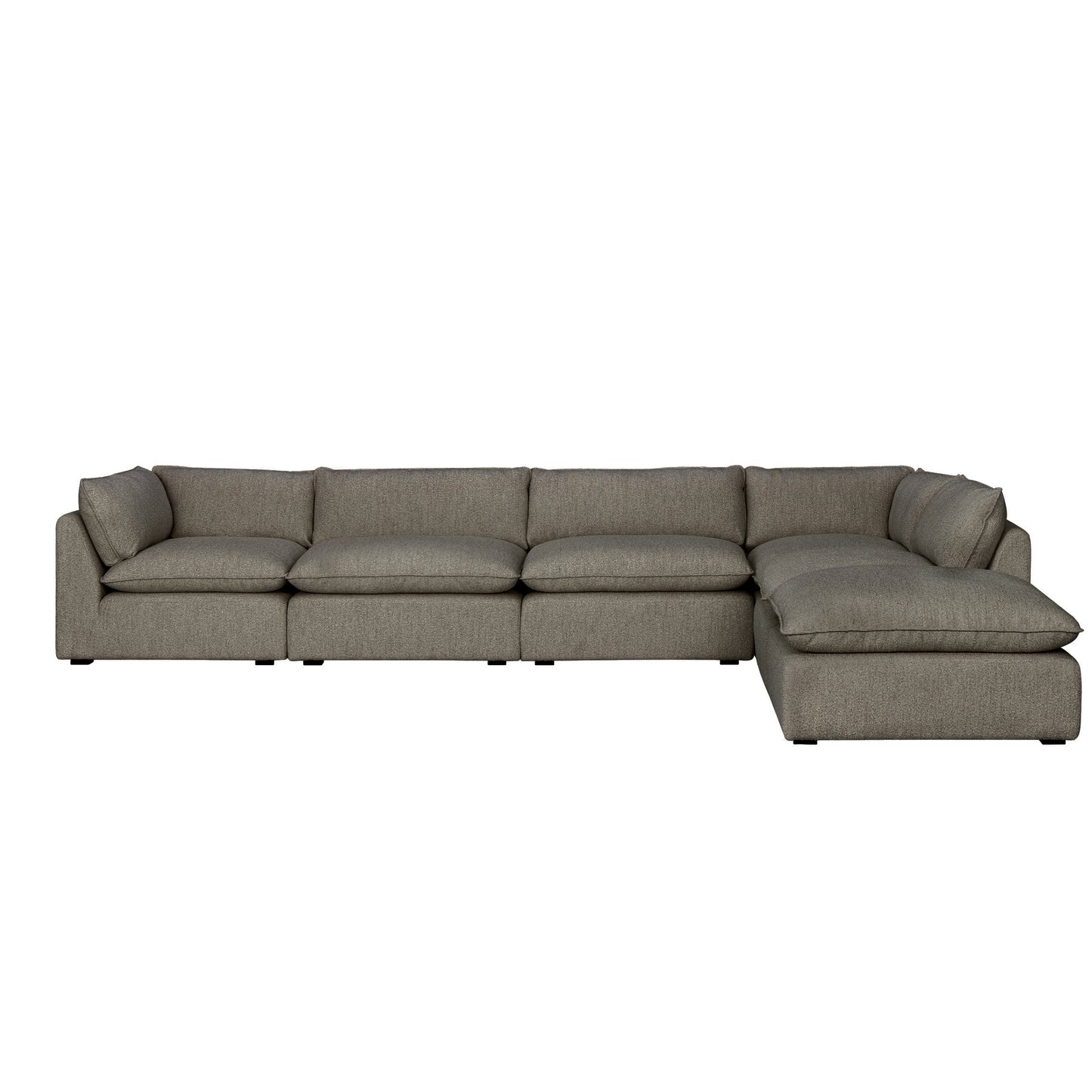 Luxe Boucle 6pc L-Shaped Sectional, Mocha