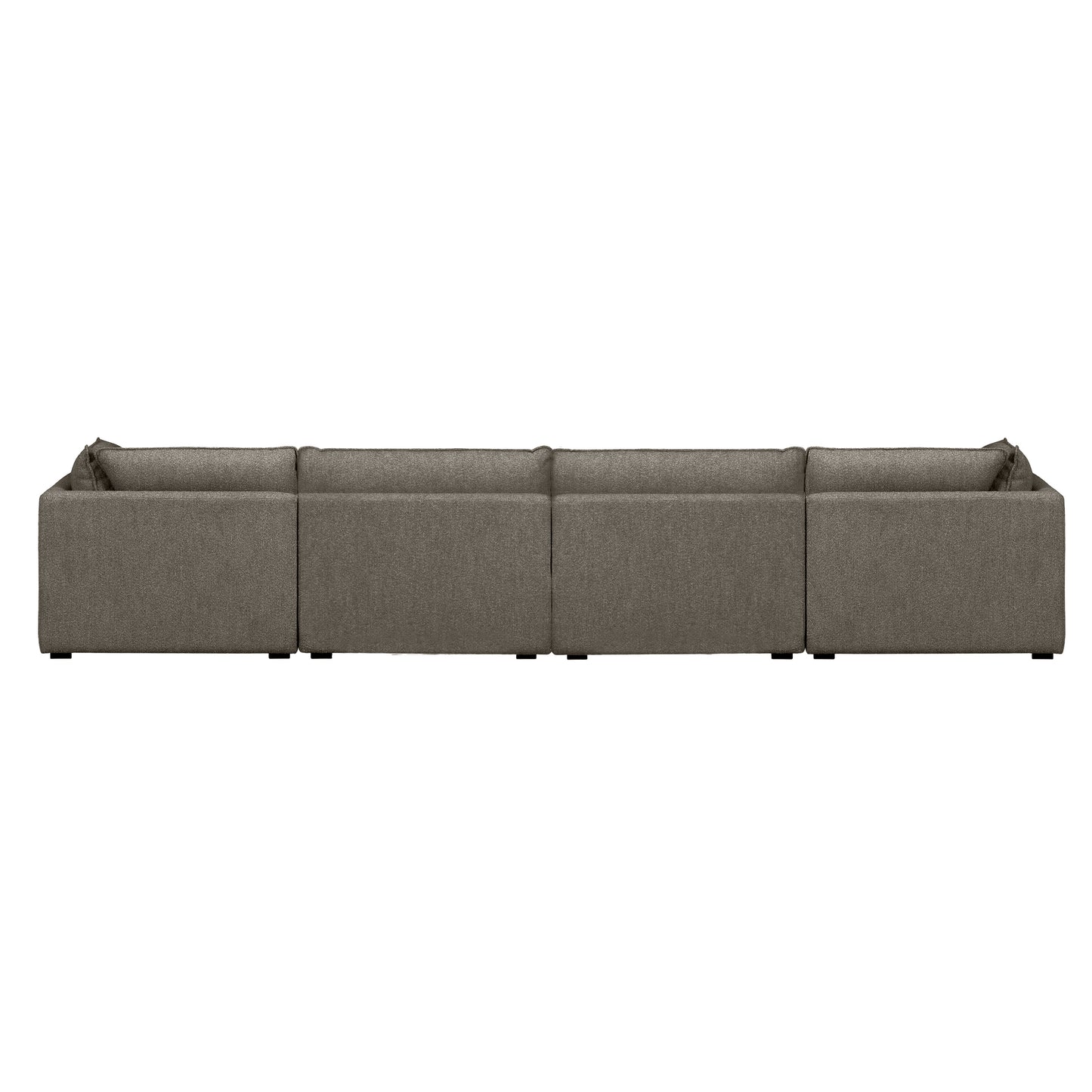 Luxe Boucle Fabric 5pc L-Shaped Sectional, Mocha