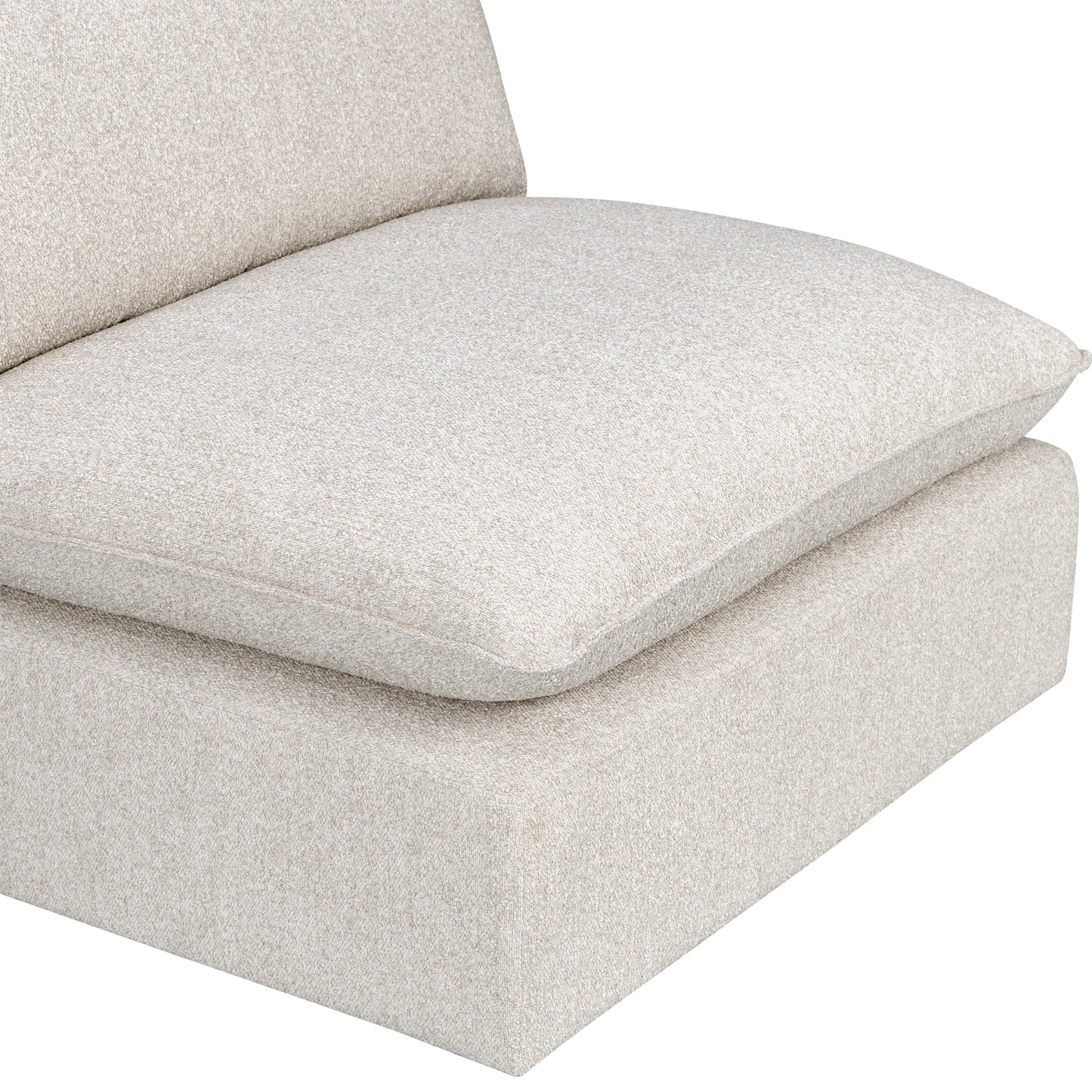 Luxe Boucle Armless Chair, Oat