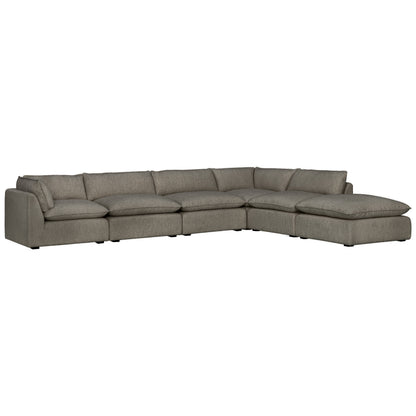 Luxe Boucle 6pc L-Shaped Sectional, Mocha