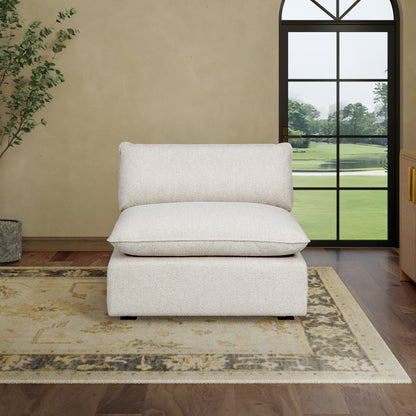 Luxe Boucle Armless Chair, Oat