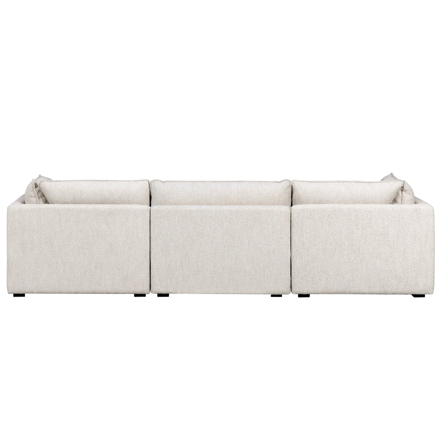 Luxe Boucle Fabric 4pc Sectional, Oat