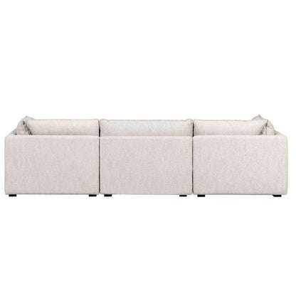 Luxe Boucle Fabric 4pc Sectional, Oat