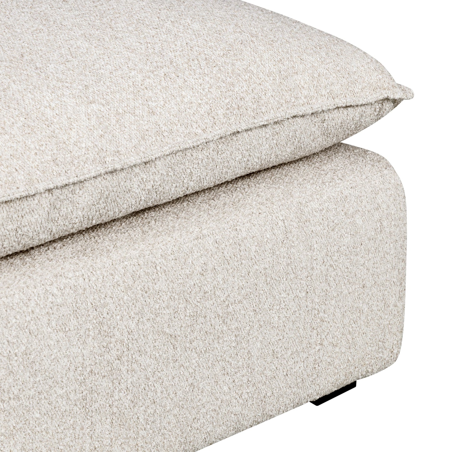 Luxe Boucle Ottoman, Oat