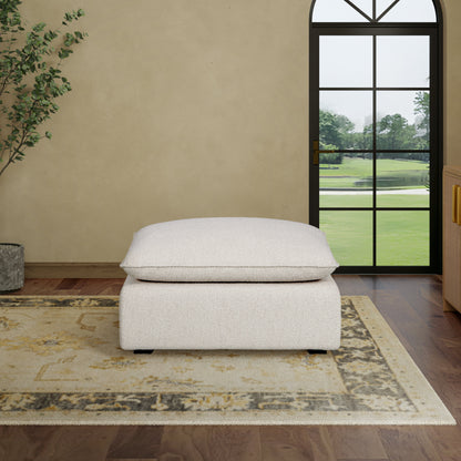 Luxe Boucle Ottoman, Oat