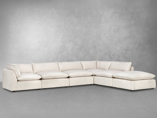 Luxe Boucle 6pc L-Shaped Sectional, Oat