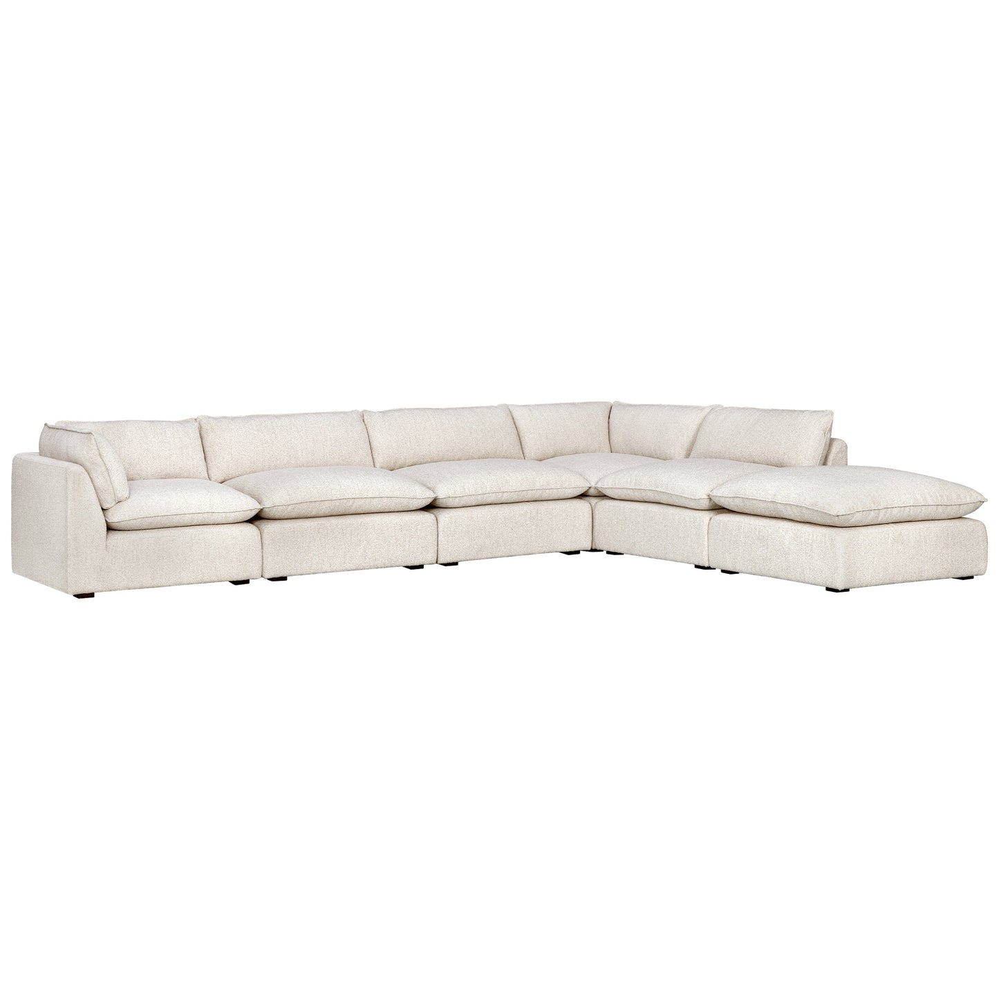 Luxe Boucle 6pc L-Shaped Sectional, Oat