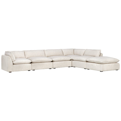 Luxe Boucle 6pc L-Shaped Sectional, Oat