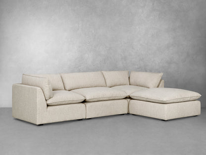 Luxe Boucle Fabric 4pc Sectional, Oat