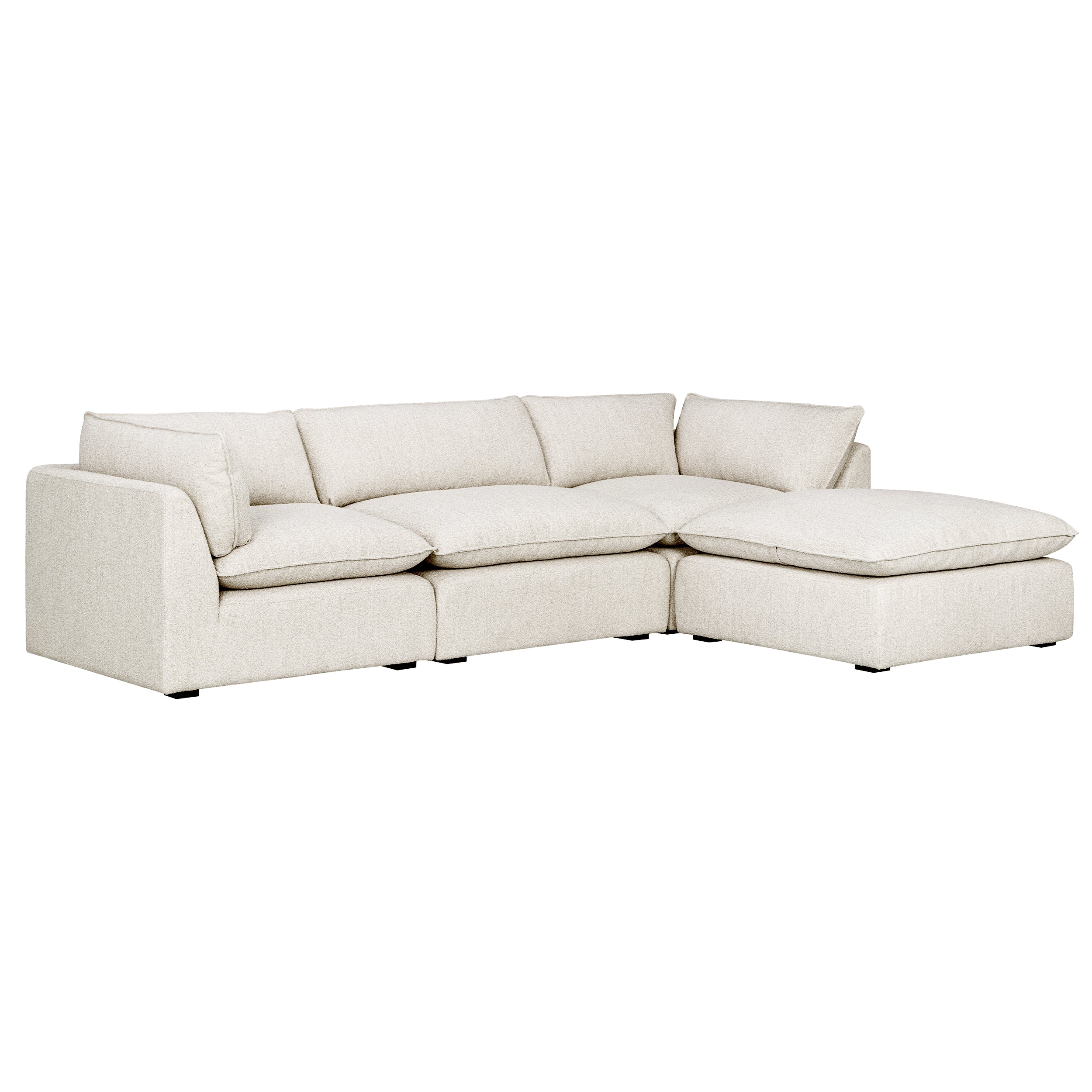 セットアップ maison celon  boucle set up Luxe Boucle Fabric 4pc Sectional, Oat – Abbyson