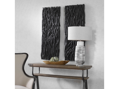 Abbyson Home Glint Black Wood Wall Decor