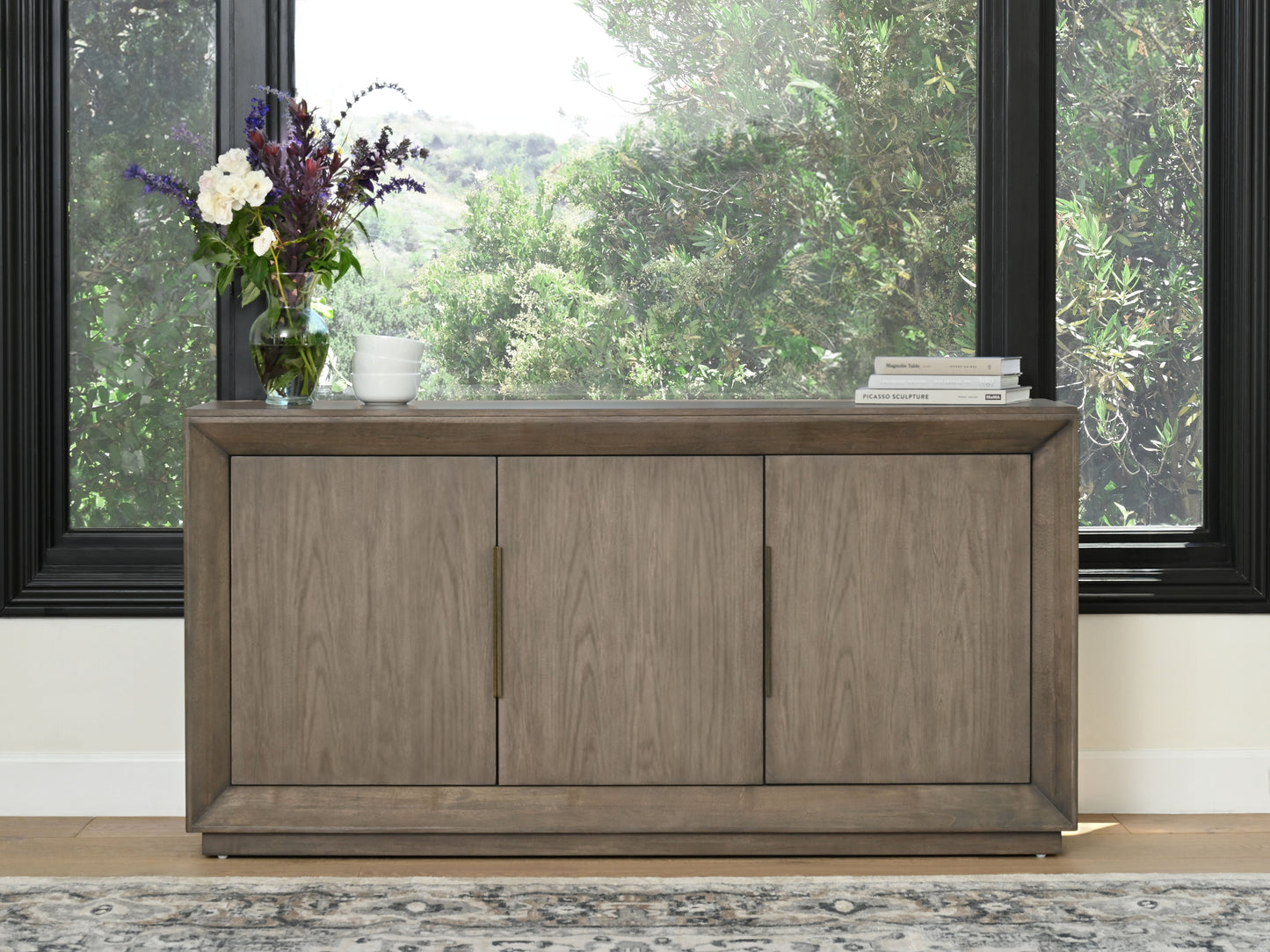 Goodwin 70in. Multi-Use Oak Console, Gray