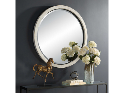 Abbyson Home Greta Whitewash Round Mirror