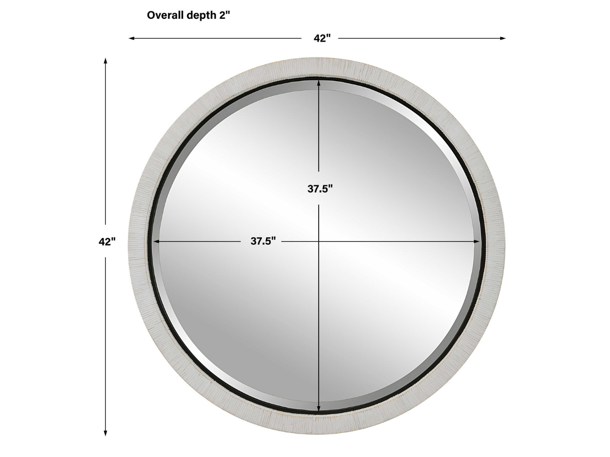 Abbyson Home Greta Whitewash Round Mirror