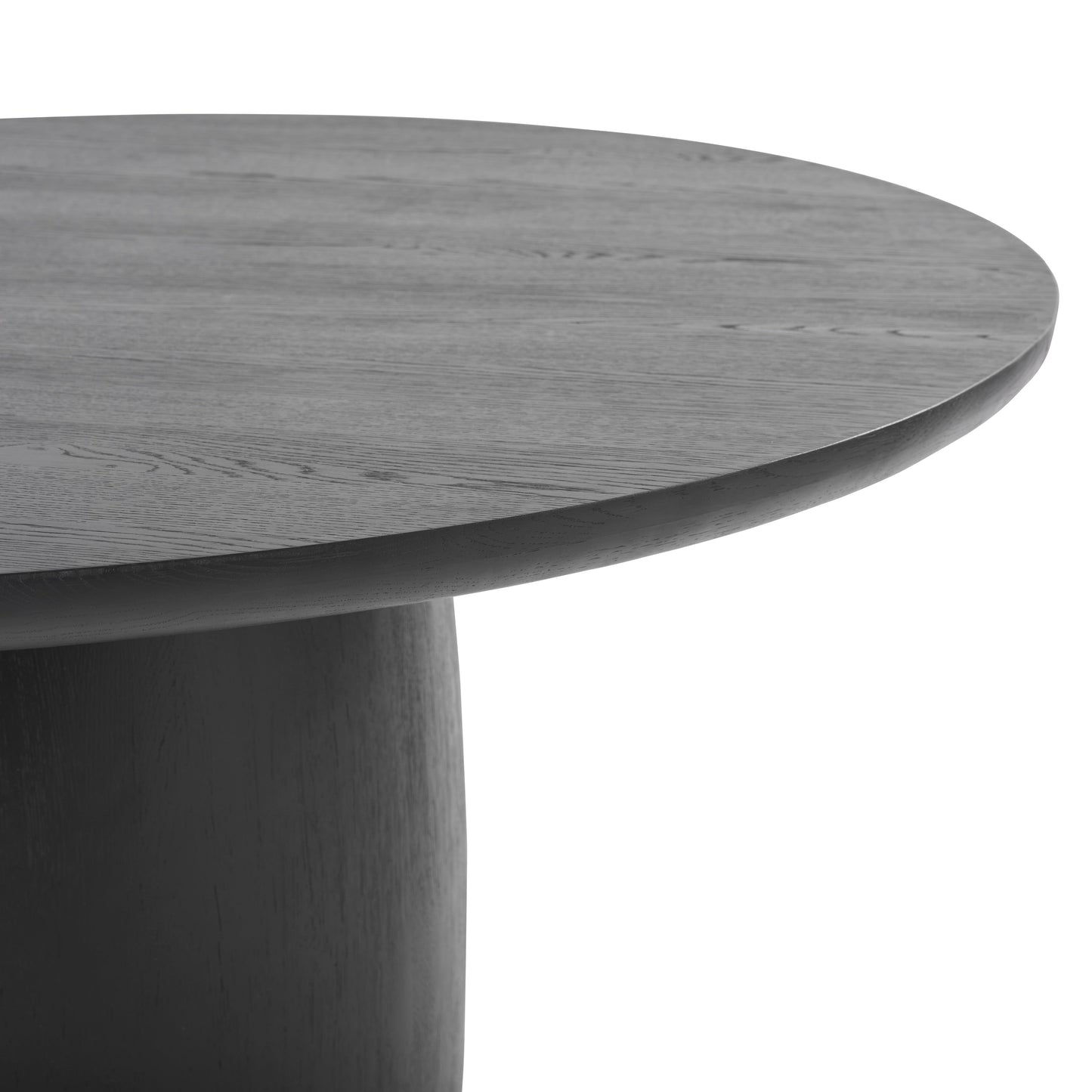 Pauline Oak Round Dining Table 78" - Black