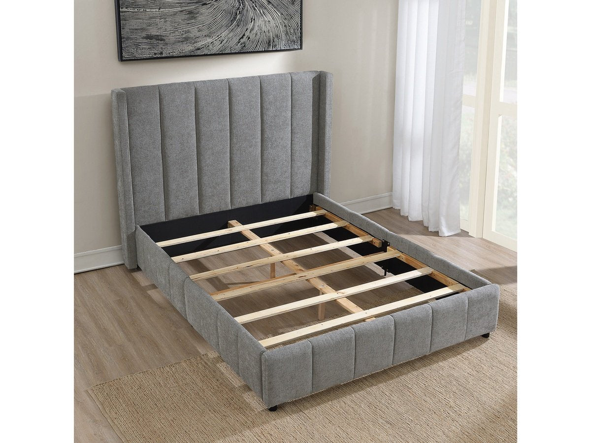 Winnie Channel Bed - Gray - Queen